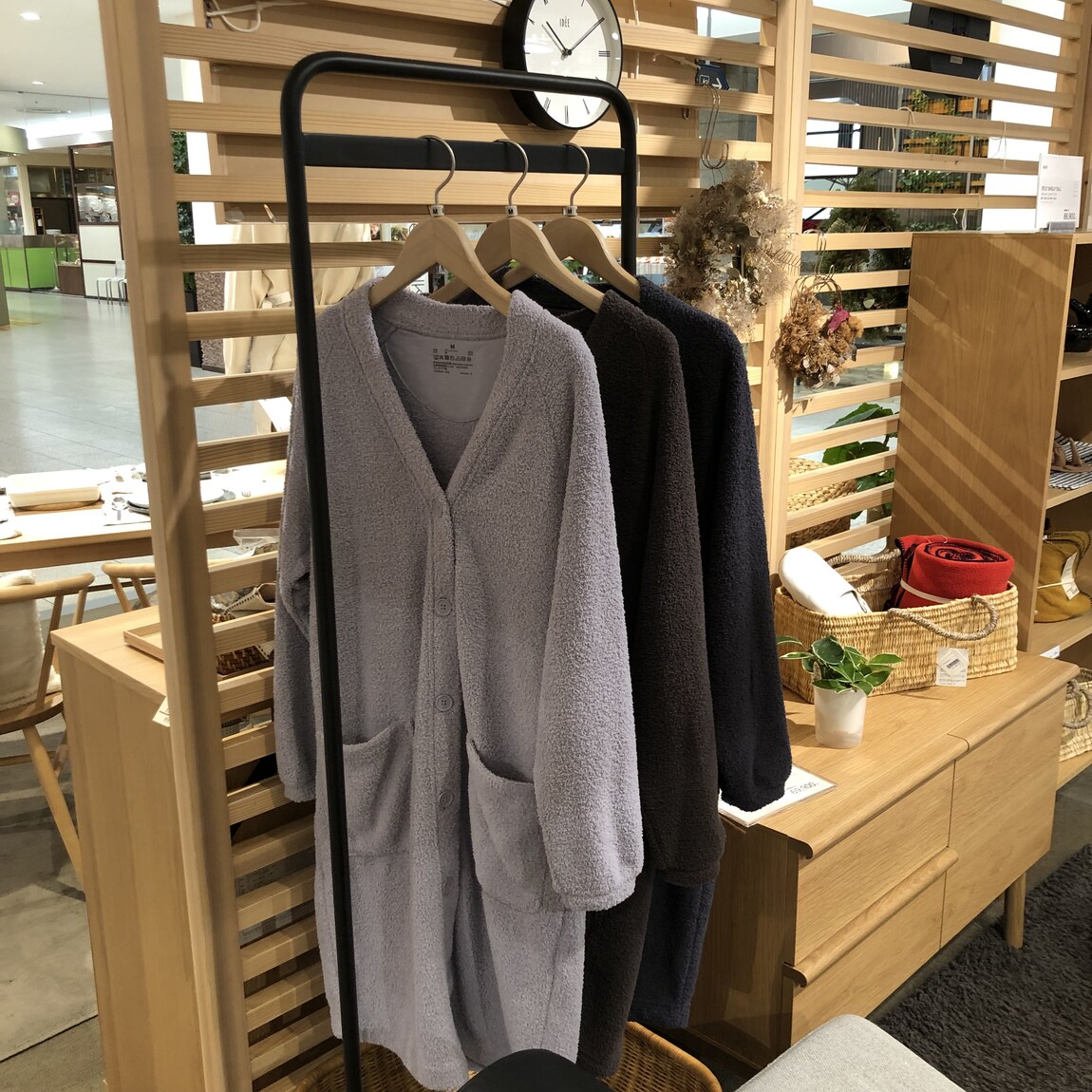 福田屋ショッピングプラザ宇都宮】ニットフリースロングカーディガン